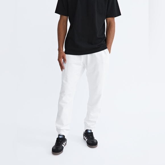 REIGNING CHAMP Men’s Lightweight Terry Slim Fit Jogger Sweatpants White Medium - Picture 1 of 14